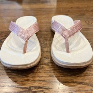 Crocs Dual Comfort flip flops with pink sequins